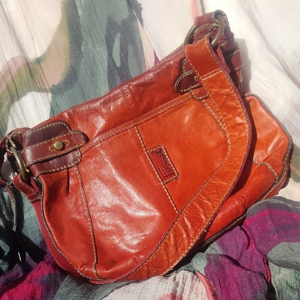 Fossil Vintage Rich Brown Leather Bag